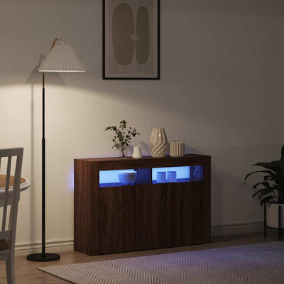 Sivupöytä Ruskea tammi 116 x 30 x 75 cm Tekninen puu