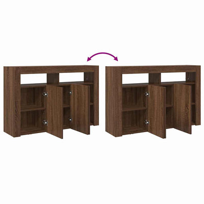 Sivupöytä Ruskea tammi 116 x 30 x 75 cm Tekninen puu