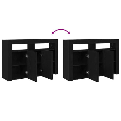 Sivupöytä Musta tammi 116 x 30 x 75 cm Tekninen puu