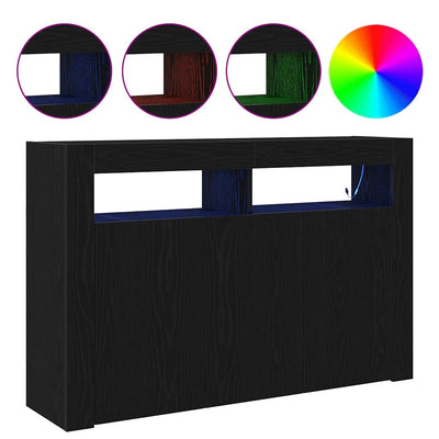 Sivupöytä Musta tammi 116 x 30 x 75 cm Tekninen puu