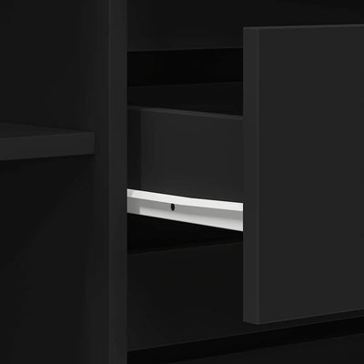 Sivupöytä laatikon kanssa Musta 120 x 41 x 75 cm Tekninen puu