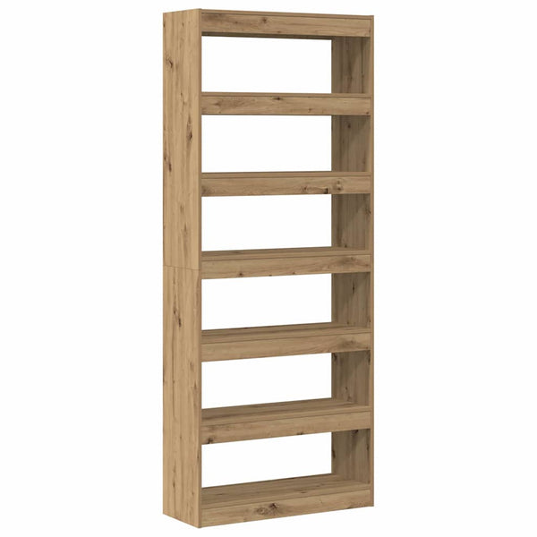 Kirjahylly 6 tasoa 80 x 30 x 198 cm Tekninen puu Artisan tammi