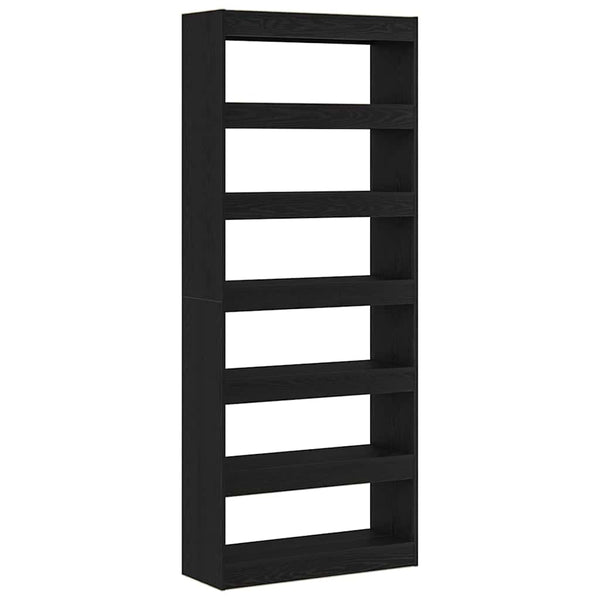 Kirjahylly 6 tasoa 80 x 30 x 198 cm Tekninen puu Musta tammi.