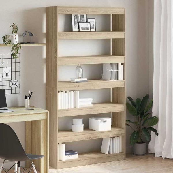 Kirjahylly 6 tasoa 100 x 30 x 198 cm Tekninen puu Sonoman tammi