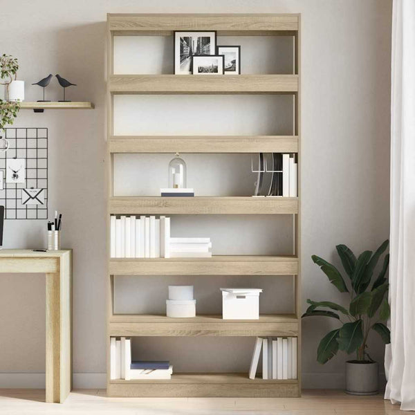 Kirjahylly 6 tasoa 100 x 30 x 198 cm Tekninen puu Sonoman tammi