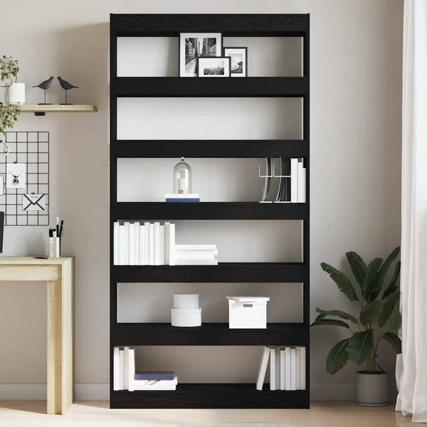 Kirjahylly 6 tasoa 100 x 30 x 198 cm Tekninen puu Musta Tammi