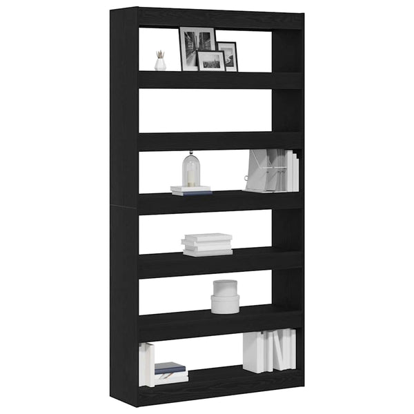 Kirjahylly 6 tasoa 100 x 30 x 198 cm Tekninen puu Musta Tammi