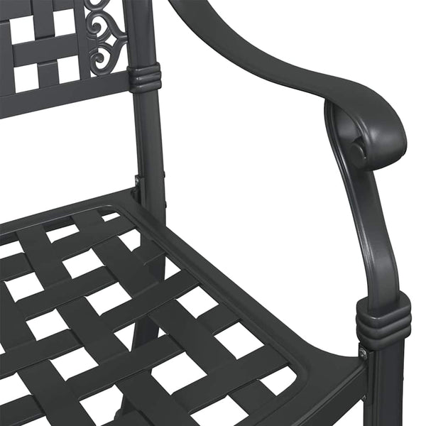 Puutarhan Tuoli 2 kpl Alumiini Musta 55 x 56.5 x 91cm