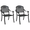 Puutarhan Tuoli 2 kpl Alumiini Musta 55 x 56.5 x 91cm