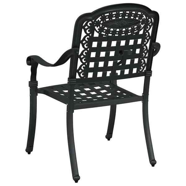 Puutarhan Tuoli 2 kpl Alumiini Musta 55 x 56.5 x 91cm
