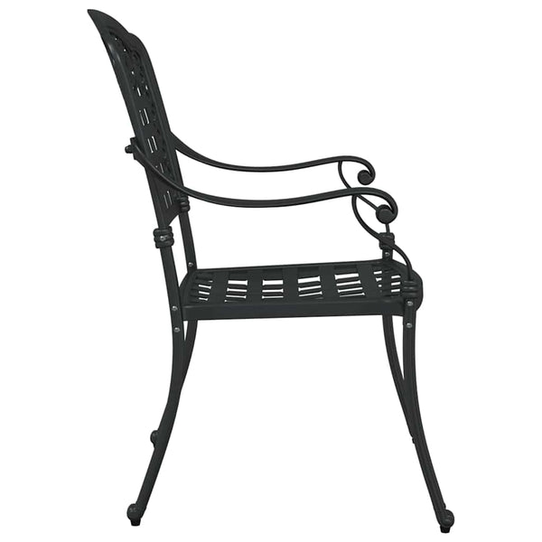 Puutarhan Tuoli 2 kpl Alumiini Musta 55 x 56.5 x 91cm