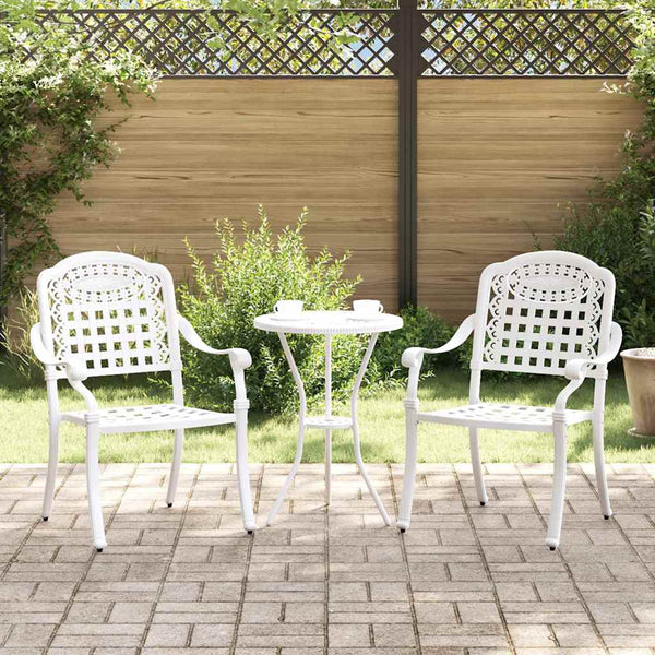 Alumiininen Puutarhan Tuoli 2 osaa Valkoinen 55 x 56.5 x 91cm