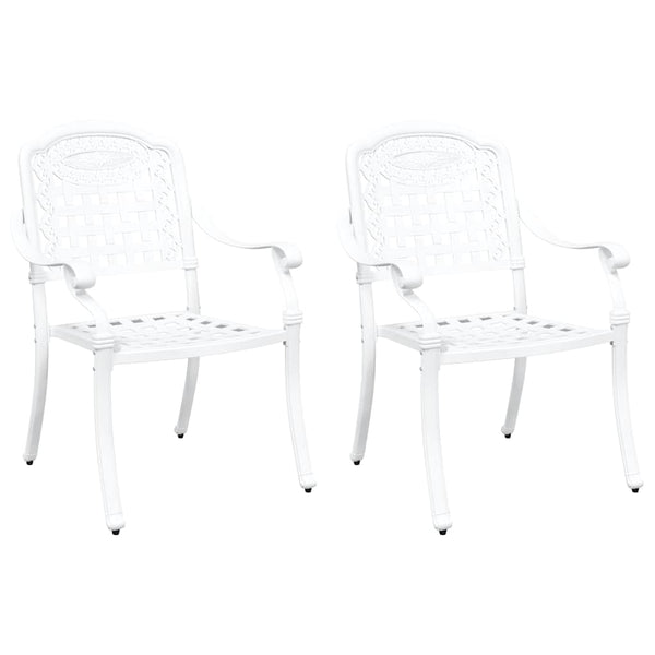 Alumiininen Puutarhan Tuoli 2 osaa Valkoinen 55 x 56.5 x 91cm