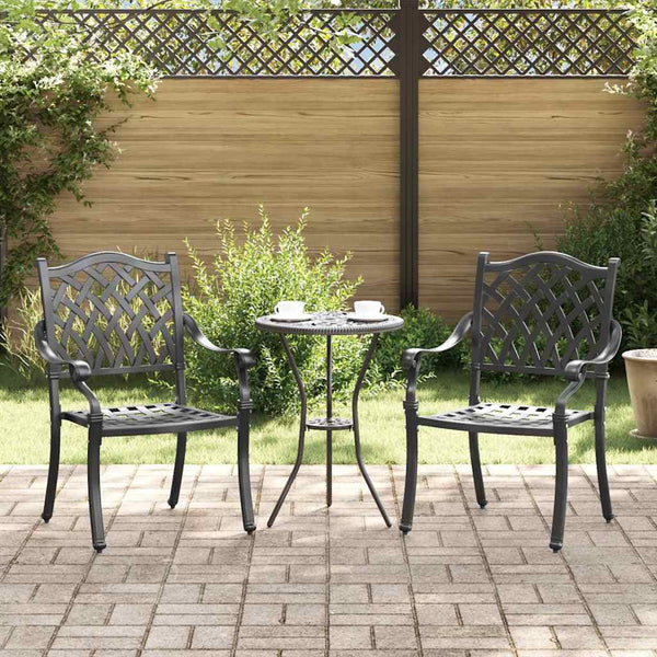 Puutarhan Tuoli 2 pcs Musta 56 x 55 x 92.5cm Alumiini