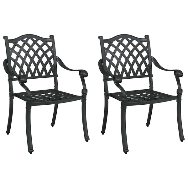 Puutarhan Tuoli 2 pcs Musta 56 x 55 x 92.5cm Alumiini