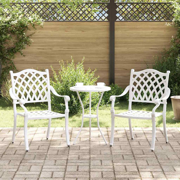 Puutarhan Tuoli 2 pcs Valkoinen 56 x 55 x 92.5cm Alumiini