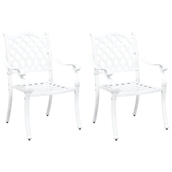 Puutarhan Tuoli 2 pcs Valkoinen 56 x 55 x 92.5cm Alumiini