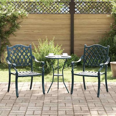 Vihreä puutarhan tuoli Qimei 55x56.5x91cm (2 pcs, alumiini)