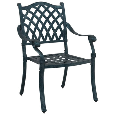 Vihreä puutarhan tuoli Qimei 55x56.5x91cm (2 pcs, alumiini)