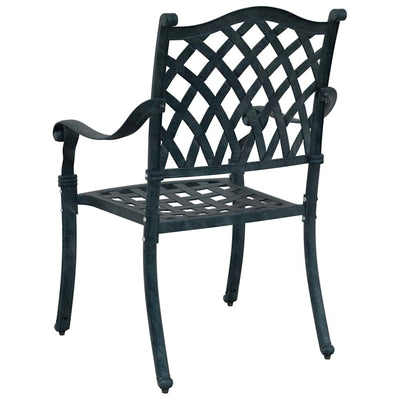 Vihreä puutarhan tuoli Qimei 55x56.5x91cm (2 pcs, alumiini)
