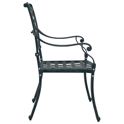 Vihreä puutarhan tuoli Qimei 55x56.5x91cm (2 pcs, alumiini)