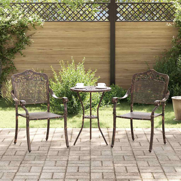 Puutarhan Tuoli 2 pcs 55 x 56.5 x 91cm Alumiini pronssin värisenä