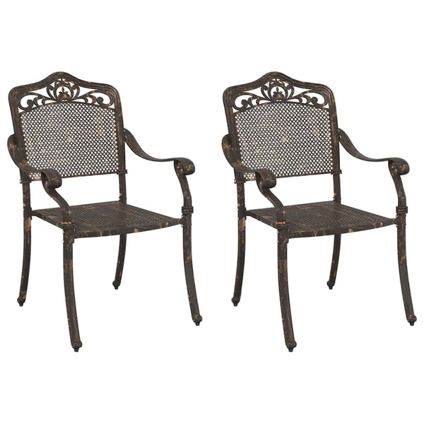 Puutarhan Tuoli 2 pcs 55 x 56.5 x 91cm Alumiini pronssin värisenä