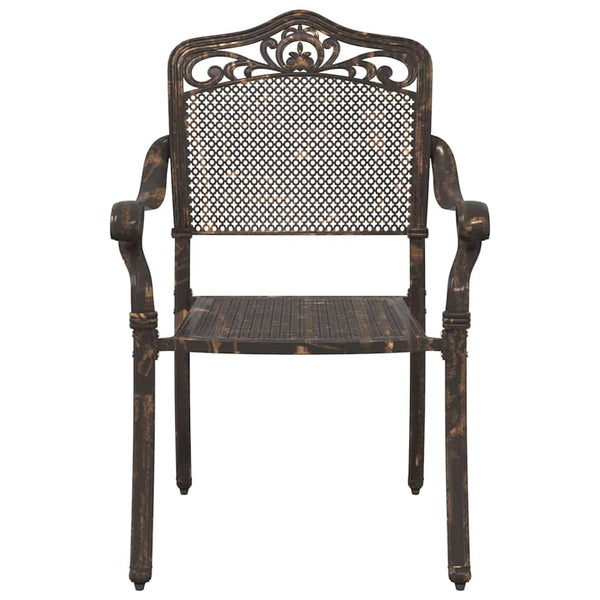 Puutarhan Tuoli 2 pcs 55 x 56.5 x 91cm Alumiini pronssin värisenä
