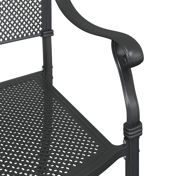 2 kpl Puutarhan Tuoli Musta 55 x 56.5 x 91cm Alumiini