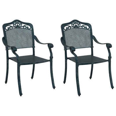 Vihreä puutarhan tuoli Benedict 55x56.5x91cm (2 pcs alumiini)