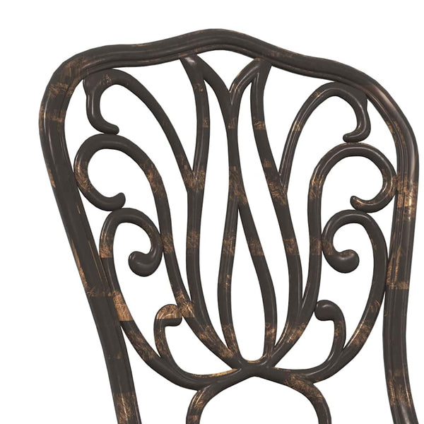 Puutarhan 3 osainen Bistro Set pronssi alumiinista
