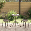 Puutarhan 3 osainen Bistro Set pronssi alumiinista