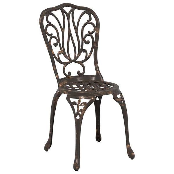 Puutarhan 3 osainen Bistro Set pronssi alumiinista
