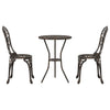 Puutarhan 3 osainen Bistro Set pronssi alumiinista
