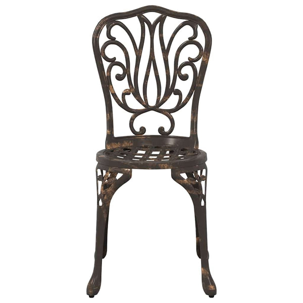 Puutarhan 3 osainen Bistro Set pronssi alumiinista