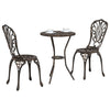 Puutarhan 3 osainen Bistro Set pronssi alumiinista