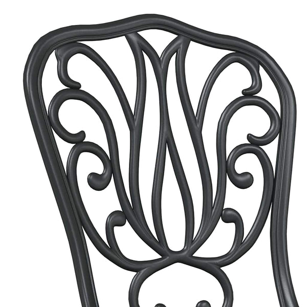 3 osaa Musta Alumiini Bistro Set Puutarhaan