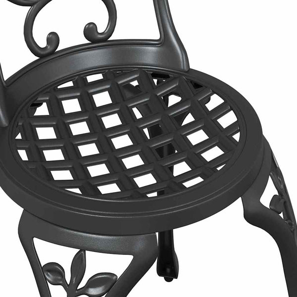 3 osaa Musta Alumiini Bistro Set Puutarhaan