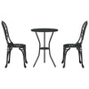 3 osaa Musta Alumiini Bistro Set Puutarhaan