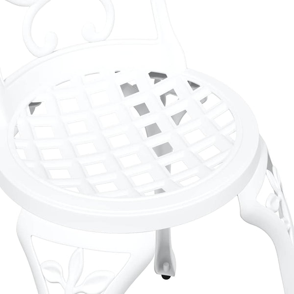 Bistro Set 3 pcs Valkoinen Alumiini Puutarhaan