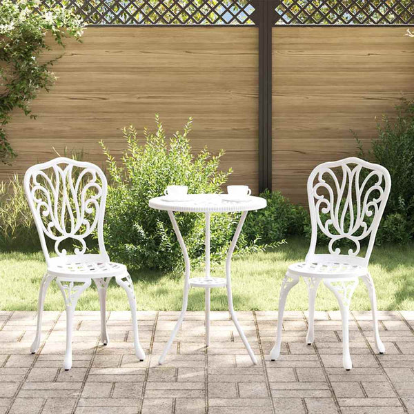 Bistro Set 3 pcs Valkoinen Alumiini Puutarhaan