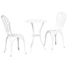 Bistro Set 3 pcs Valkoinen Alumiini Puutarhaan