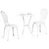 Bistro Set 3 pcs Valkoinen Alumiini Puutarhaan