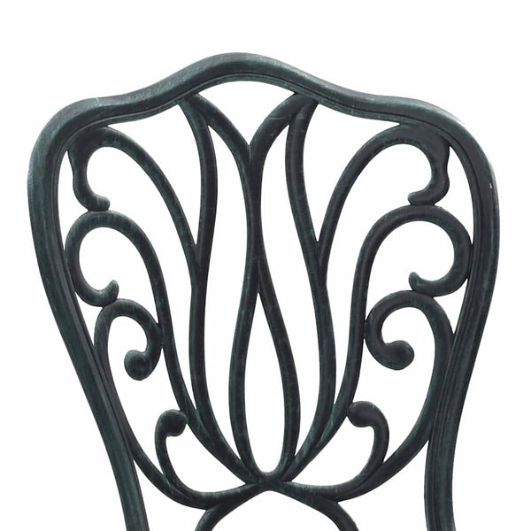 Alumiininen Bistro Set Puutarhaan 3 osaa Vihreä