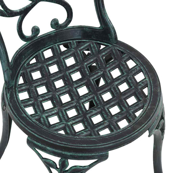 Alumiininen Bistro Set Puutarhaan 3 osaa Vihreä