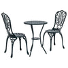 Alumiininen Bistro Set Puutarhaan 3 osaa Vihreä