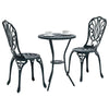 Alumiininen Bistro Set Puutarhaan 3 osaa Vihreä