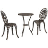 3 osainen puutarhan Bistro Set pronssi alumiinista