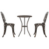 3 osainen puutarhan Bistro Set pronssi alumiinista