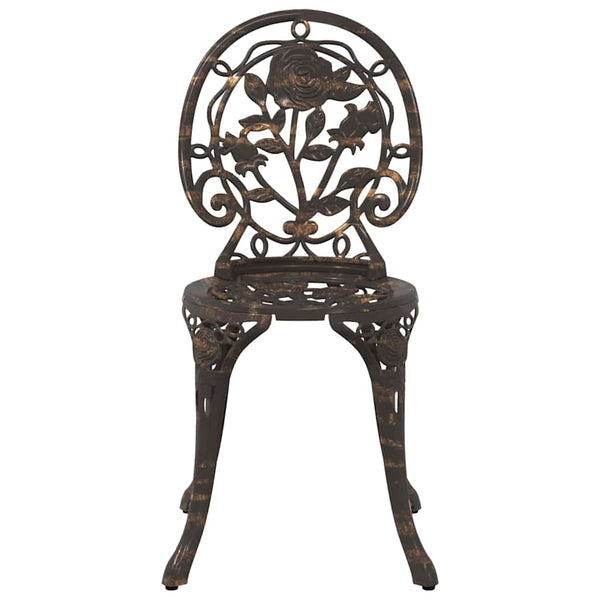 3 osainen puutarhan Bistro Set pronssi alumiinista